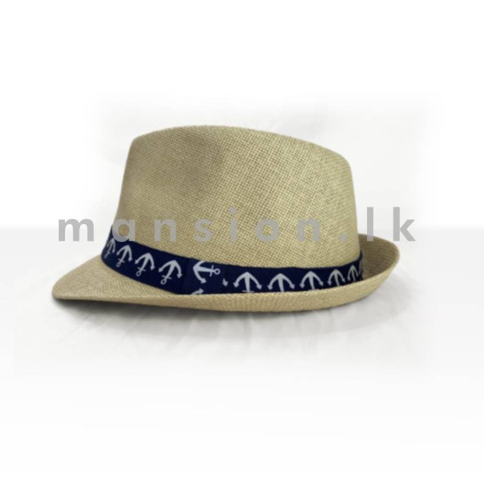 Anchor Ribbon Mens Fedora Hat - Image 2