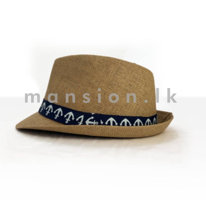 Anchor Ribbon Mens Fedora Hat - Image 1