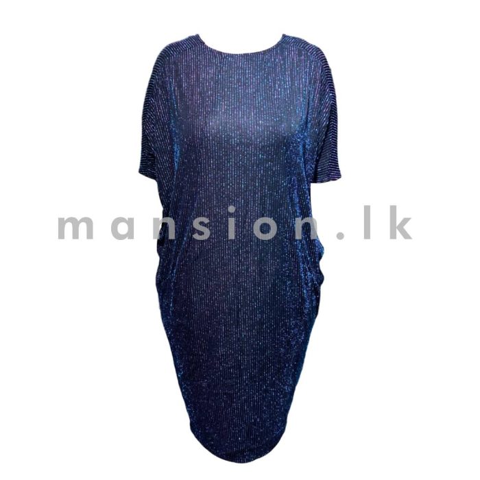 Batwing Sparkle Dress - Blue - Image 1