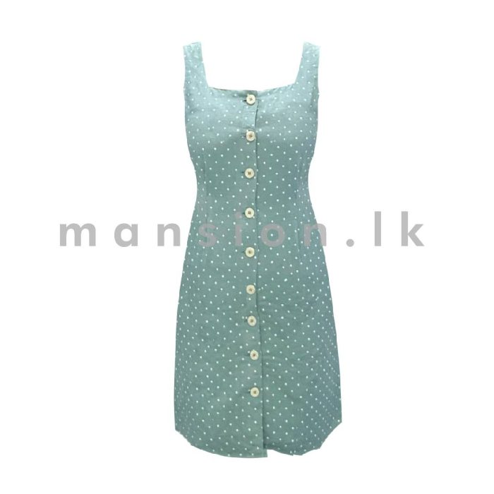 Button Front Sleeveless Dress - Image 1