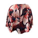 Cape Overlay Midi Dress - Maroon - Image 2