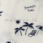 Denim & Flower Crewneck T-shirt - Coconut Trees - Image 2