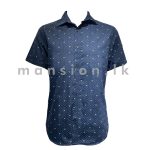 Denim & Flower Foldable Sleeve Shirt - Coconut Tree