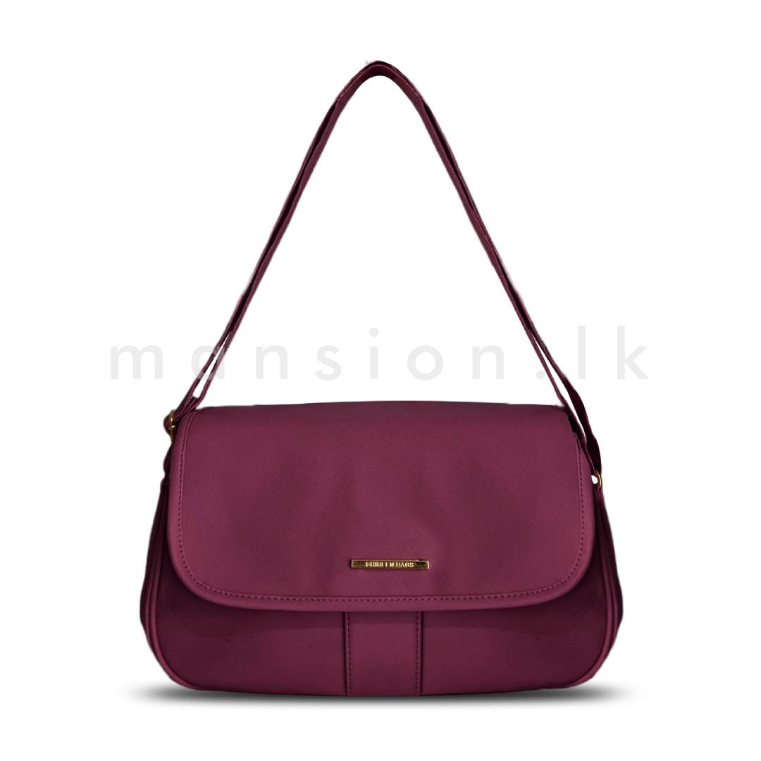 Flap-Closure-Shoulder-Bag-Magenta.jpg Flap Closure Shoulder Bag - Magenta - Image 1