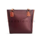 Two Tone Tote Bag - Maroon