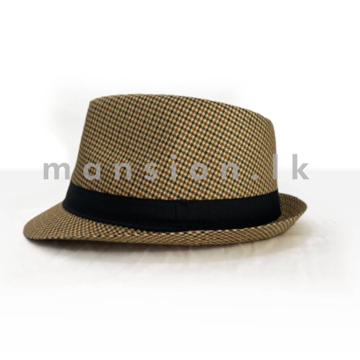 Houndstooth Printed Mens Fedora Hat - Image 3