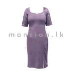 Knitted Midi Dress - Pale Purple