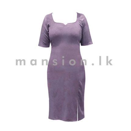 Knitted Midi Dress - Pale Purple