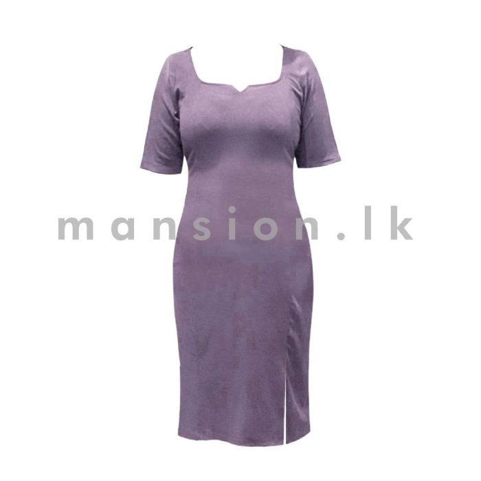 Knitted Midi Dress - Pale Purple - Image 1