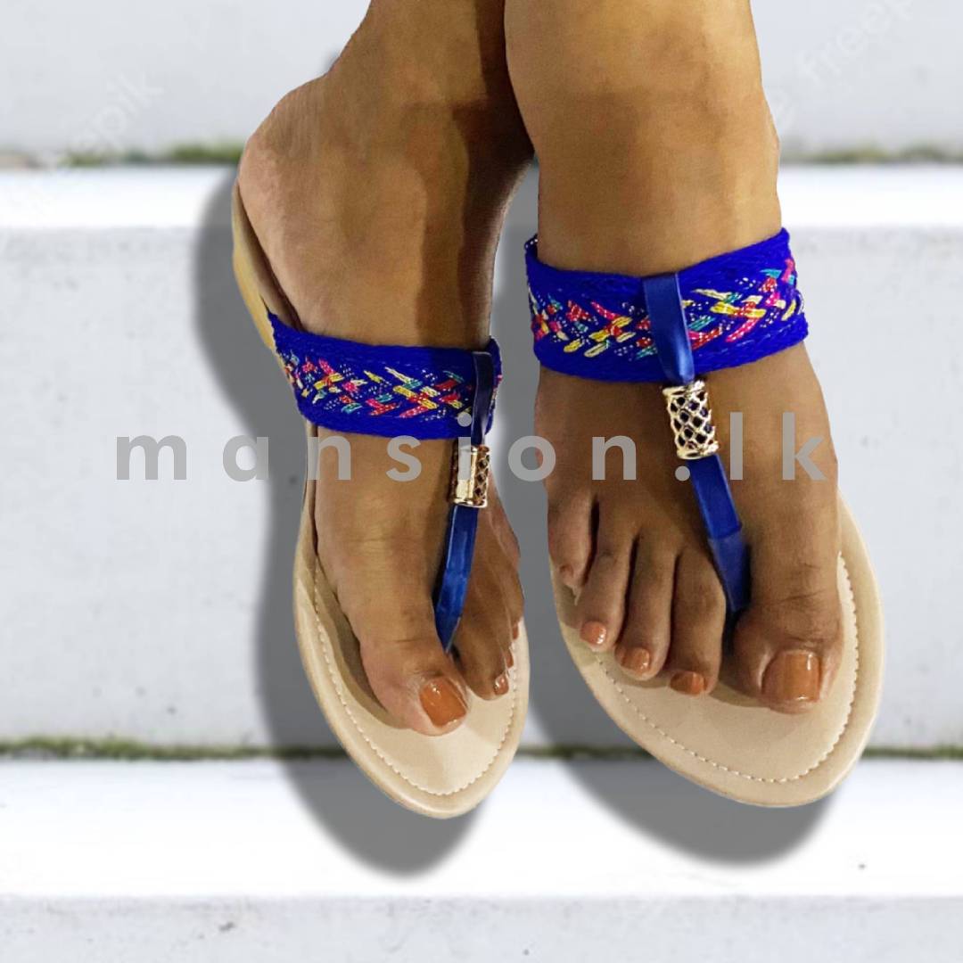 Knitted-Thong-Flats-Blue.jpg Knitted Thong Flats - Blue - Image 1