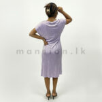 Front Twist Shimmer Dress - Lilac - Image 2