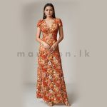 Cutout Detail Long Dress - Orange