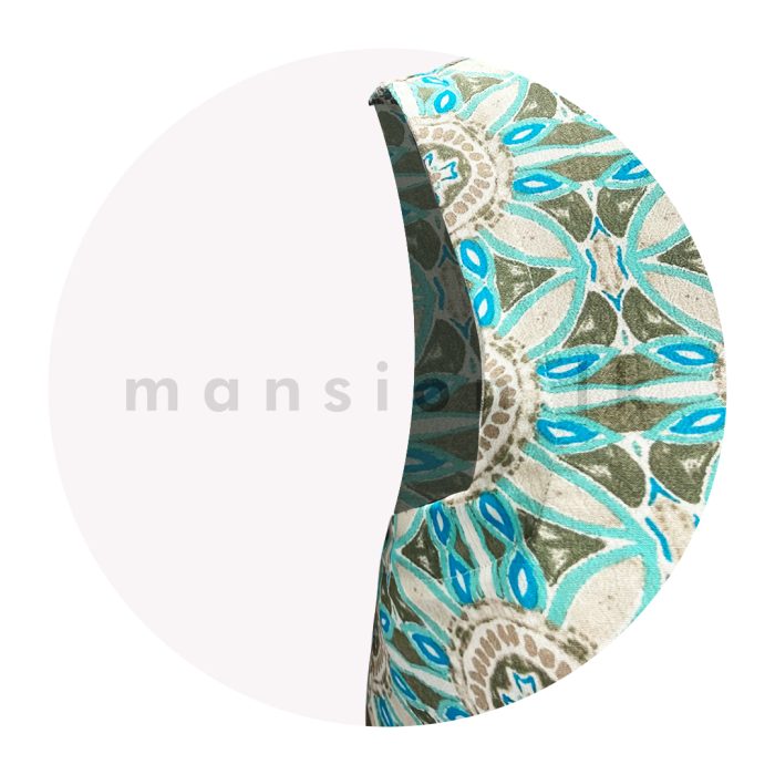 Square Arm Cut Dress - Turquoise - Image 3