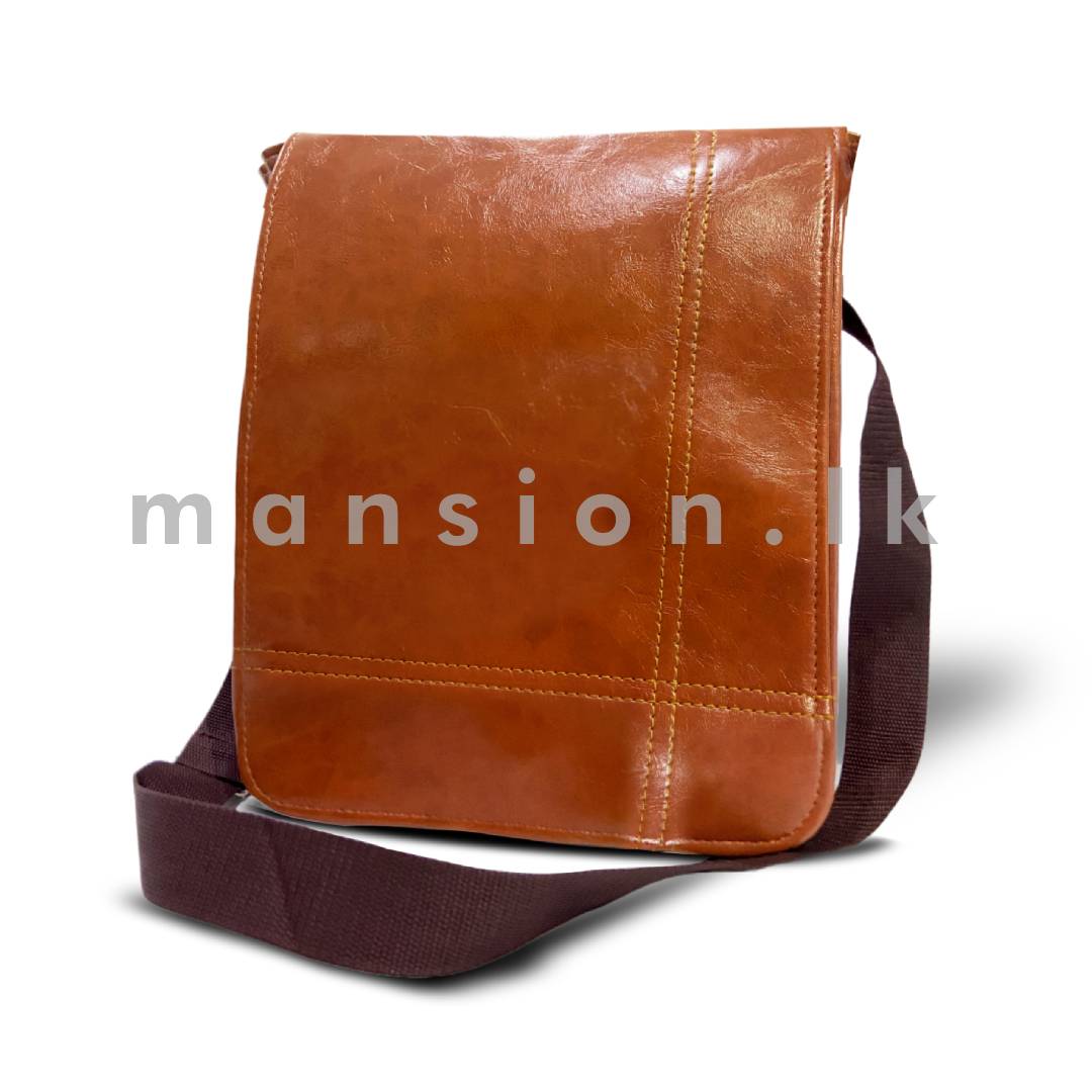 Mens-Large-Side-Bag-Tan.jpg Men's Large Side Bag - Tan - Image 1