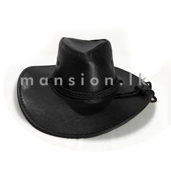 Plain Retro Cowboy Hat - Black - Image 1