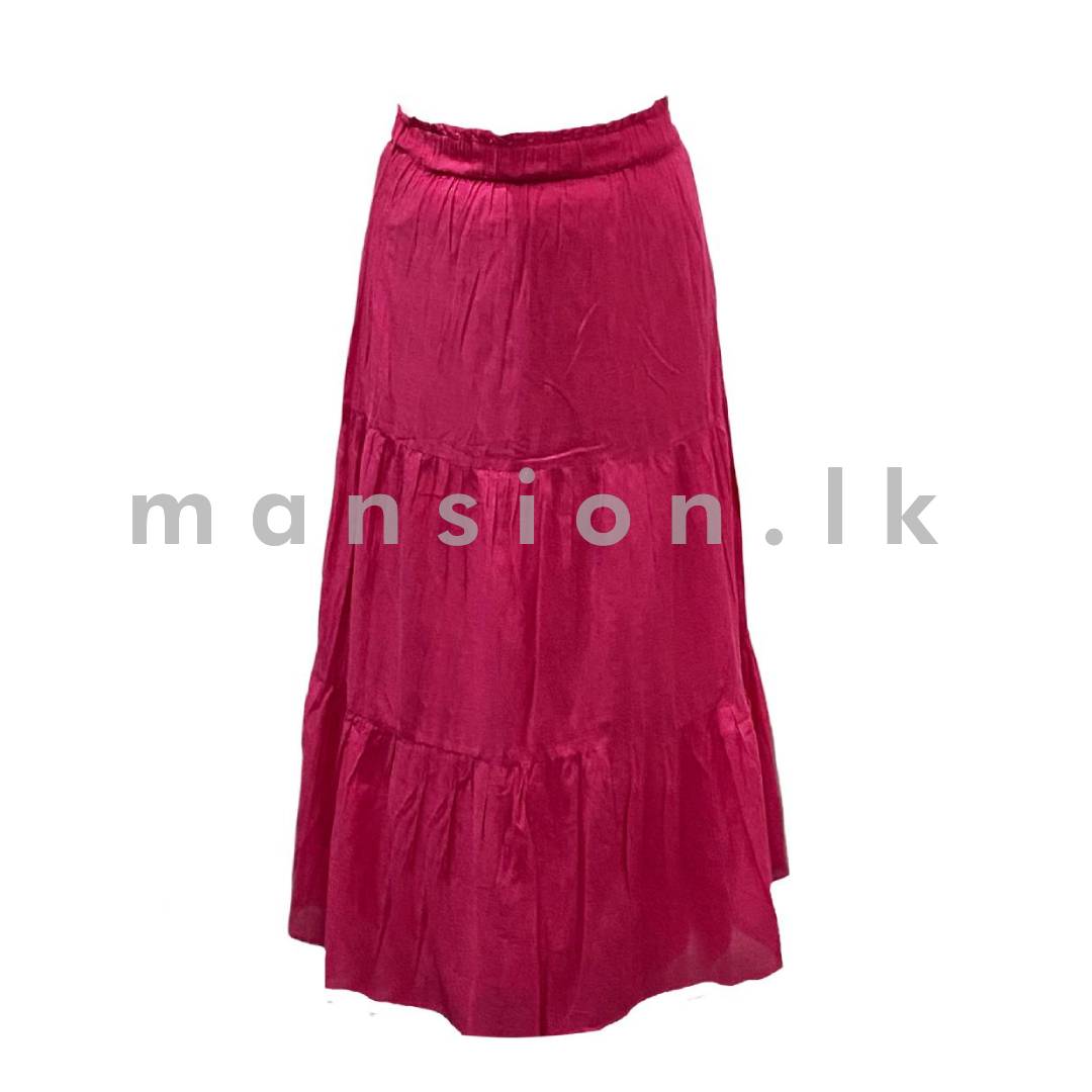Plain-Tiered-Skirt-Magenta.jpg Plain Tiered Skirt - Magenta - Image 1
