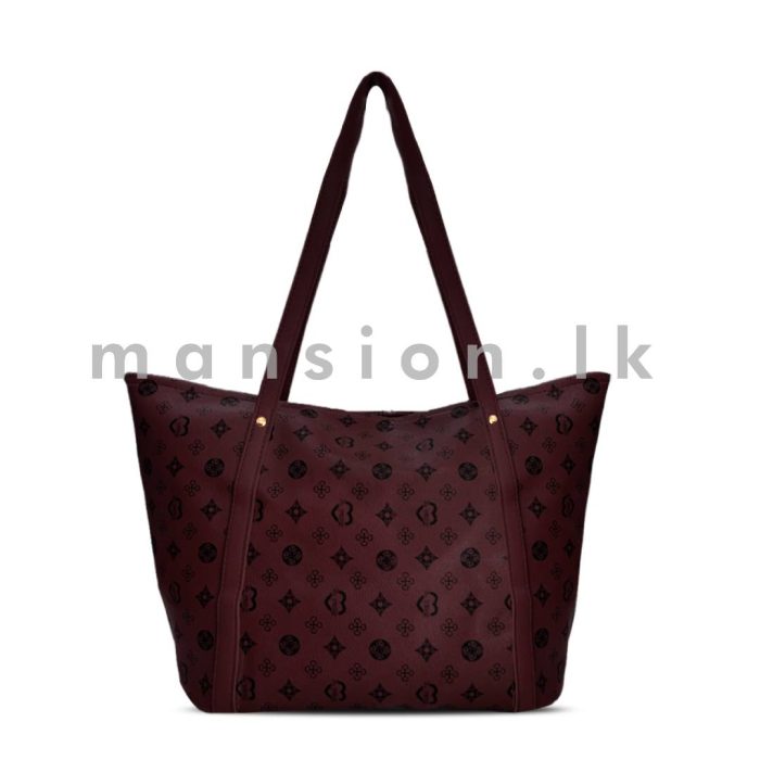 Printed Tote Bag - Maroon - Image 1