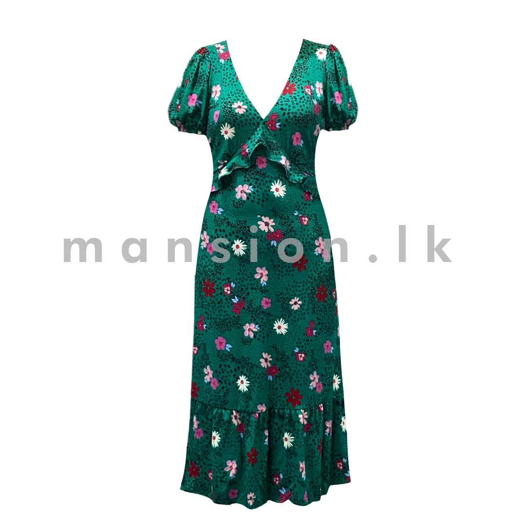 Puff-Sleeves-Floral-Long-Dress.jpg Puff Sleeves Floral Long Dress - Image 1