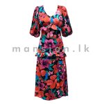 Puff Sleeves Tiered Long Dress - Image 2