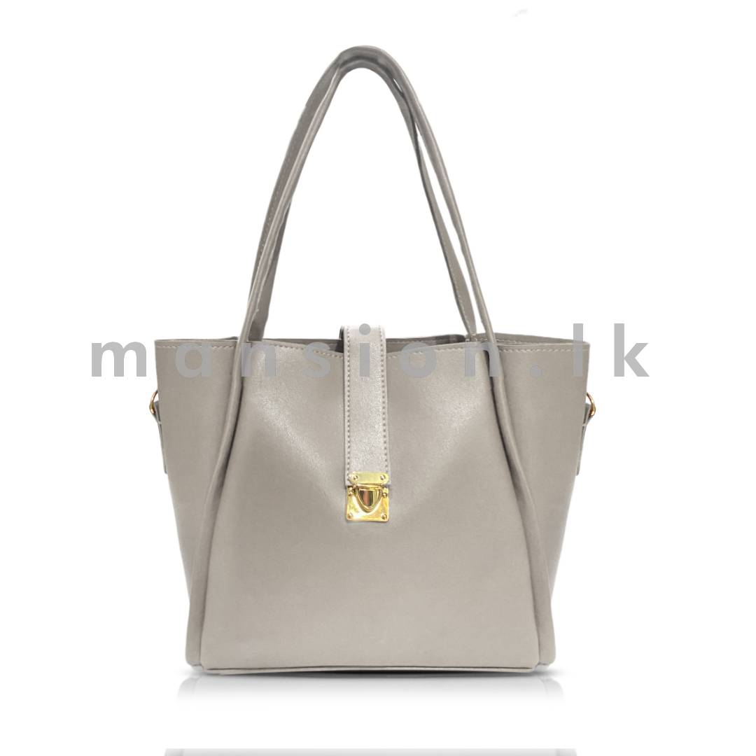 Push-Lock-Gazette-Handbag-Ash.jpg Push Lock Gazette Handbag - Ash - Image 1