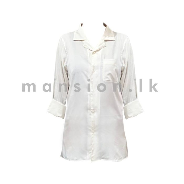 Revere Collar Shirt - Off White - Image 1