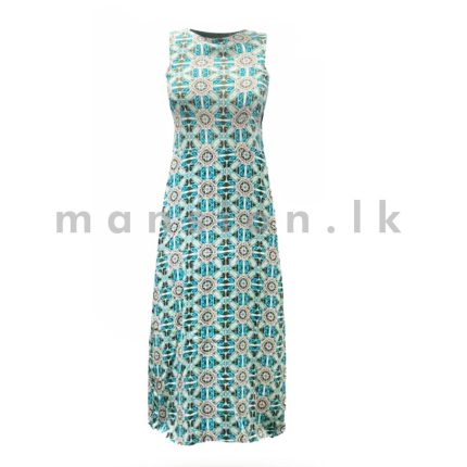 Square Arm Cut Dress - Turquoise