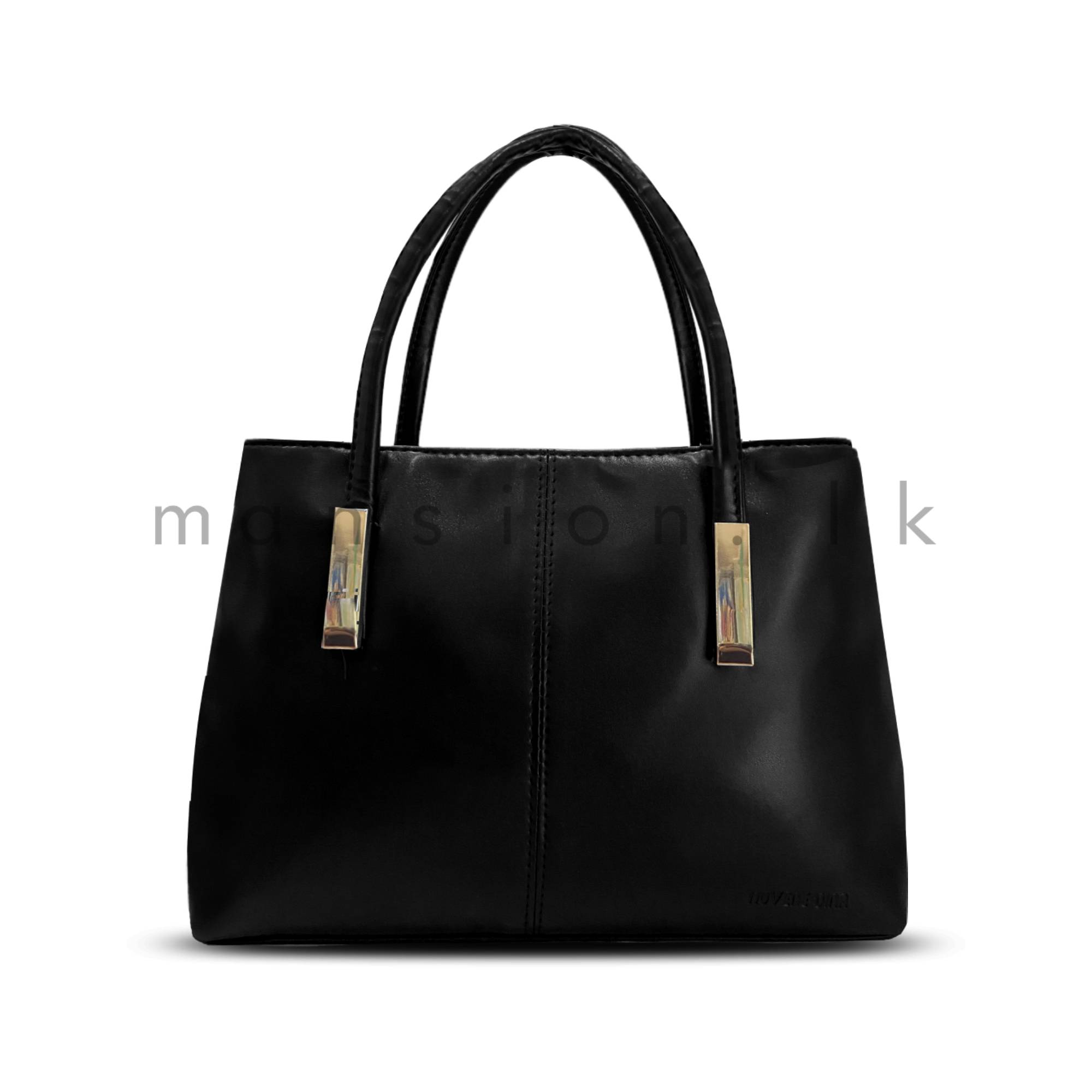 Structured-Satchel-Handbag-Black.jpg Structured Satchel Handbag - Black - Image 1