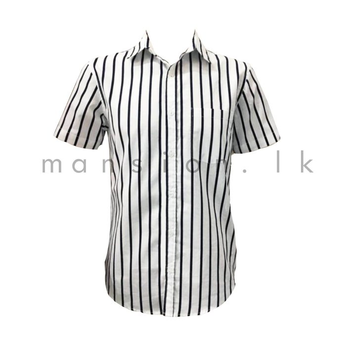 Thick Striped Short Sleeve Shirt - Image 1