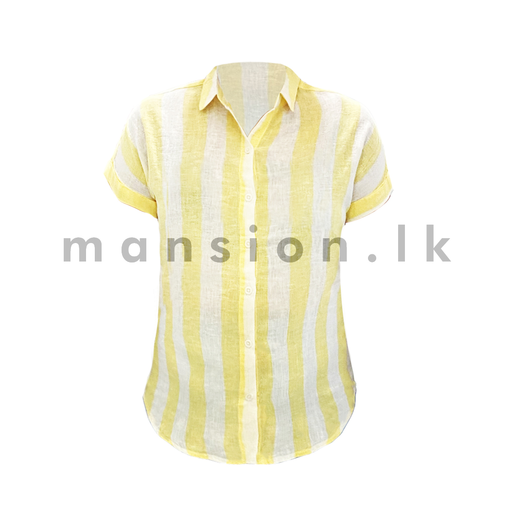 Thick-Stripes-Blouse-Yellow.jpg Thick Stripes Blouse - Yellow - Image 1