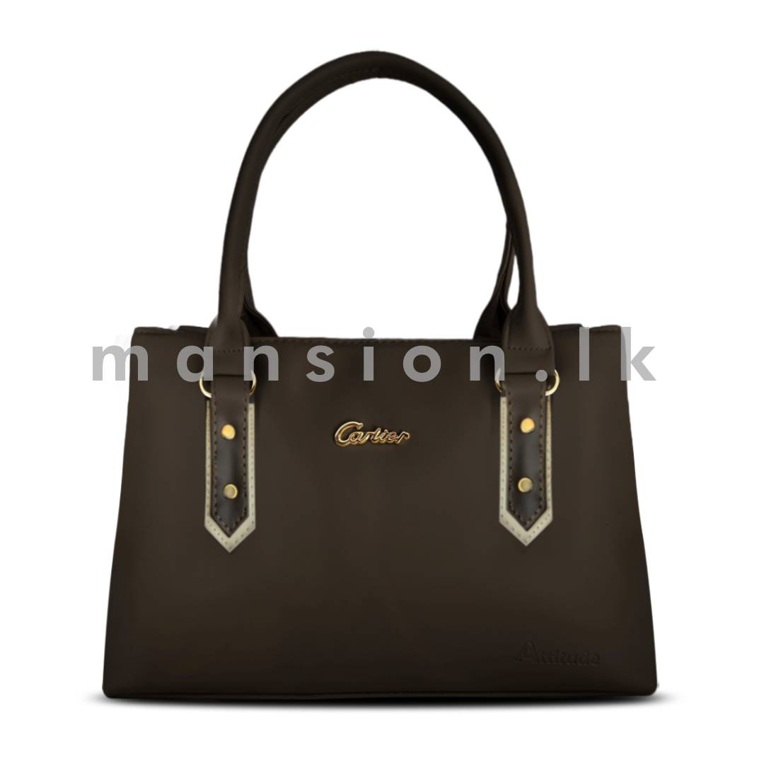 Two-Tone-Satchel-Handbag-Coffee.jpg Two Tone Satchel Handbag - Coffee - Image 1