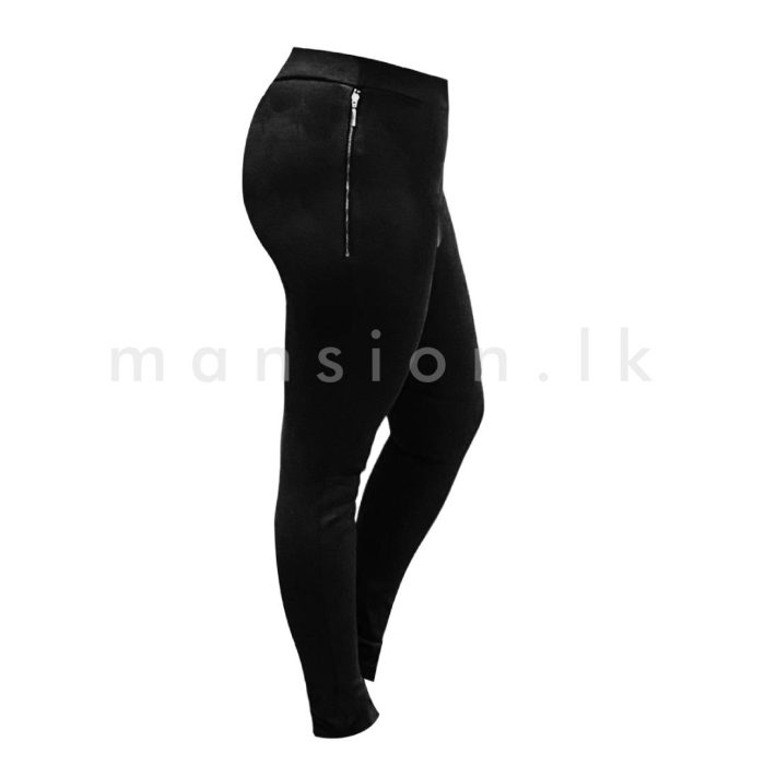 Vertical Zip Detail Jegging - Black - Image 3