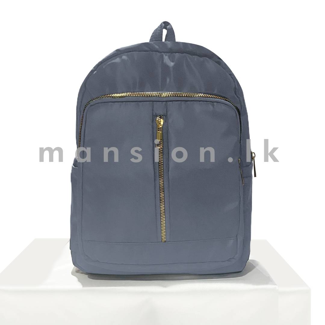 Vertical-Zip-Detail-Backpack-Grey.jpg Vertical Zip Detail Backpack - Grey - Image 1