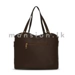 Wavy Top Satchel Handbag - Coffee - Image 2