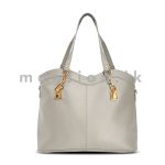 Wavy Top Satchel Handbag - Ivory