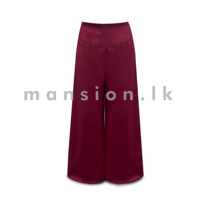 Wide Leg Palazzo Pant - Maroon - Image 1