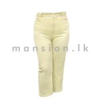 Wide-Leg Three Quarter Jean - Pastel Yellow