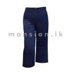 Wide-Leg Three Quarter Pant - Space Blue