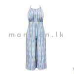 Halter Neck Striped Jumpsuit