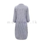 Emb Detail Striped Shirt Dress - Image 2