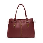 Vertical Zip Detail Satchel Handbag - Image 8