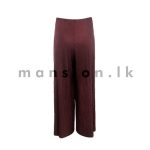 Pleated Shimmer Relaxed Pant - Maroon - Image 2