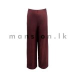 Pleated Shimmer Relaxed Pant - Maroon