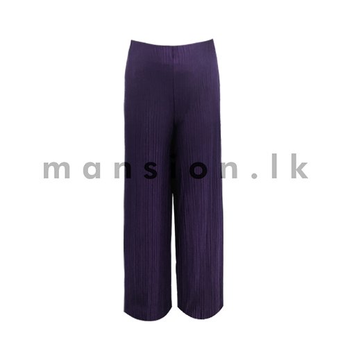 Pleated Shimmer Relaxed Pant - Plum Purple front Pleated Shimmer Relaxed Pant - Plum Purple - Image 1
