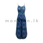 Printed Cotton Jumpsuit - Blue
