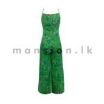 Printed Cotton Jumpsuit - Green - Image 2