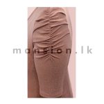Ruche Sleeve Shimmer Dress - Pink - Image 2
