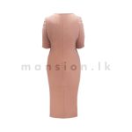 Ruche Sleeve Shimmer Dress - Pink - Image 4