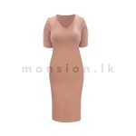 Ruche Sleeve Shimmer Dress - Pink