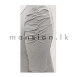 Ruche Sleeve Shimmer Dress - Silver - Image 2