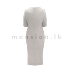 Ruche Sleeve Shimmer Dress - Silver - Image 4